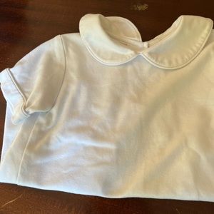 White knit Peter Pan collar shirt